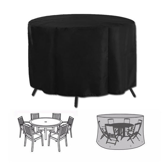 Heavy Duty Oxford Outdoor Round Table Cover (185 x 110 CM) - Waterproof, Anti-UV & Dustproof Garden Dining V888-ELOSUNG45959