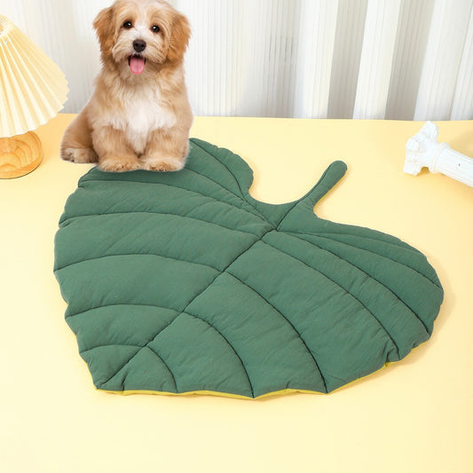 Green Heart-Leaf Decorative Pet Mat (66 x 63 CM) - Reversible Thickened All-Season Botanical Floor Pad for V888-ELOSUNG45973