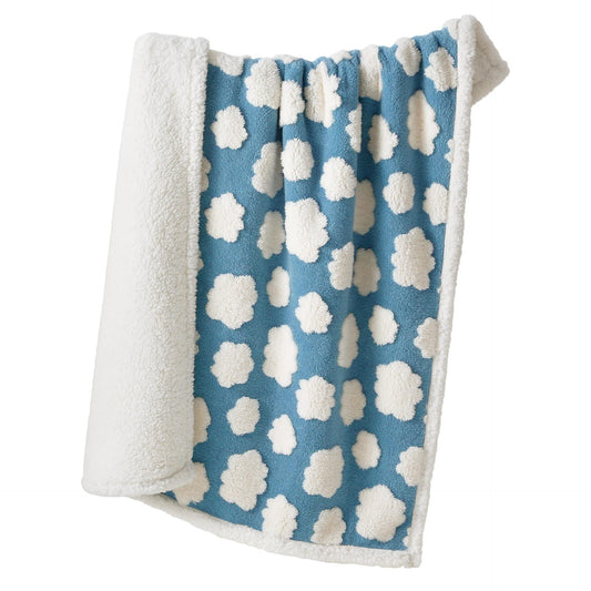 100 x 130 CM Waterproof Soft Sherpa Fleece Pet Blanket (Blue Sky & Clouds) - Reversible Thickened Furniture V888-ELOSUNG45993