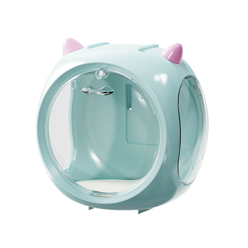 Blue Cute Magnetic Display Case - Dustproof 'Space Capsule' Box for Figures & Collectibles V888-ELOSUNG46065