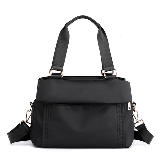 Black Women's Large Capacity Water-Resistant Nylon Handbag Multi-Compartment Crossbody Shoulder Bag for Work V888-ELOSUNG46069