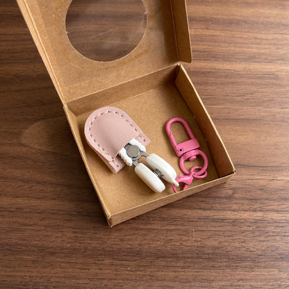 Pink Ultra-Portable Mini Precision Scissors Set - Compact 7cm Craft Snips with Safety Cap, Leather Sheath, V888-ELOSUNG46096