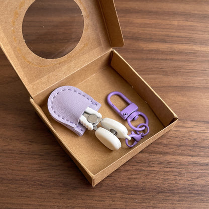 Purple Ultra-Portable Mini Precision Scissors Set - Compact 7cm Craft Snips with Safety Cap, Leather Sheath, V888-ELOSUNG46098