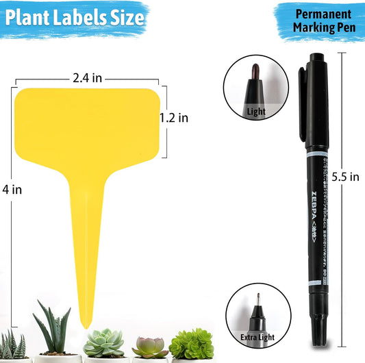 Red 200 Pack Waterproof Plant Labels T-Type Garden Tags with 2 Marking Pens for Succulents Flowers Seedlings V888-ELOSUNG46125