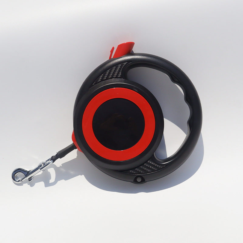 Black-red Heavy Duty Retractable Dog Leash with Ergonomic Wide Handle - Automatic Tangle-Free Extending Lead V888-ELOSUNG46129