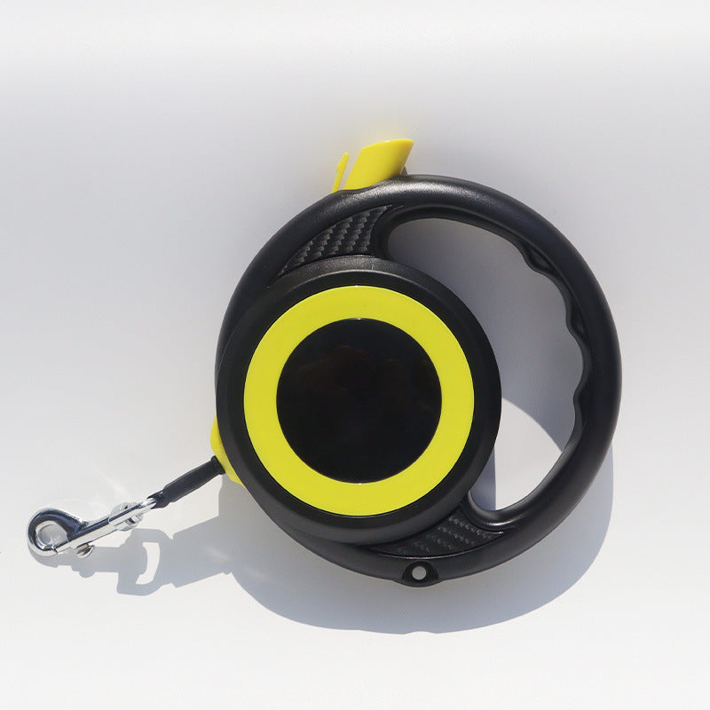 Black-yellow Heavy Duty Retractable Dog Leash with Ergonomic Wide Handle - Automatic Tangle-Free Extending V888-ELOSUNG46130