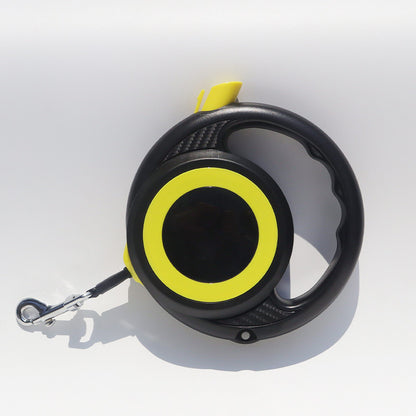 Black-yellow Heavy Duty Retractable Dog Leash with Ergonomic Wide Handle - Automatic Tangle-Free Extending V888-ELOSUNG46130