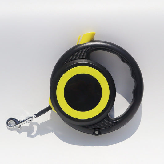 Black-yellow Heavy Duty Retractable Dog Leash with Ergonomic Wide Handle - Automatic Tangle-Free Extending V888-ELOSUNG46130