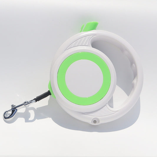 Green-white Heavy Duty Retractable Dog Leash with Ergonomic Wide Handle - Automatic Tangle-Free Extending V888-ELOSUNG46132