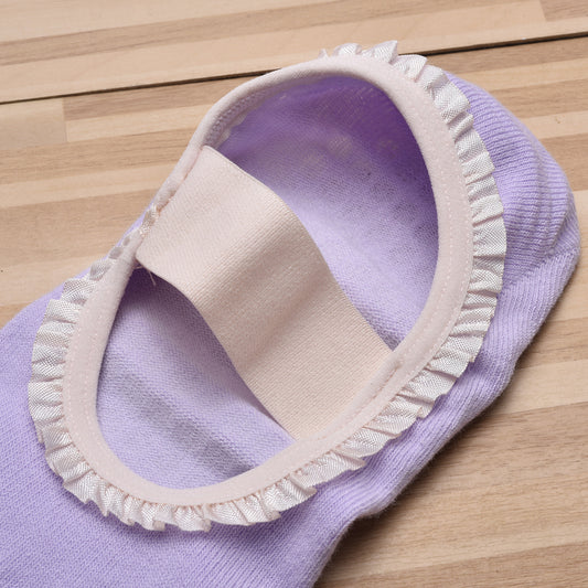 Beige 2pcs Women's 5-Finger Ballet Style Yoga Socks - Non-Slip Grip Pilates & Dance Socks with Elegant Lace V888-ELOSUNG46162