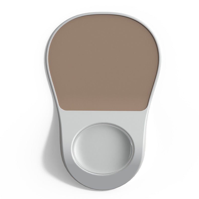 Light Brown Ergonomic Mouse Pad with Wrist Rest Support Soft Silicone Concave Groove Design 32.5cm Non-Slip V888-ELOSUNG46186