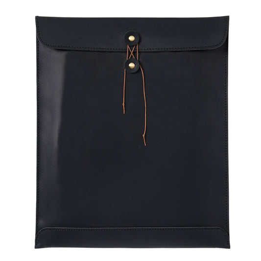 Black Premium Genuine Top Grain Leather A4 Document Folder - Vintage Handcrafted Portfolio Bag & File V888-ELOSUNG46191