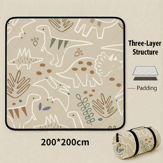 Line Dinosaur Extra Large 200x200cm Waterproof Picnic Mat - Portable Thickened Oxford Cloth Outdoor Camping V888-ELOSUNG46255