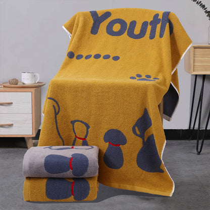 Yellow Dog Deluxe Extra Large Pure Cotton Beach & Bath Towel | Highly Absorbent, Thick 70 x 140 cm | Fun V888-ELOSUNG46314