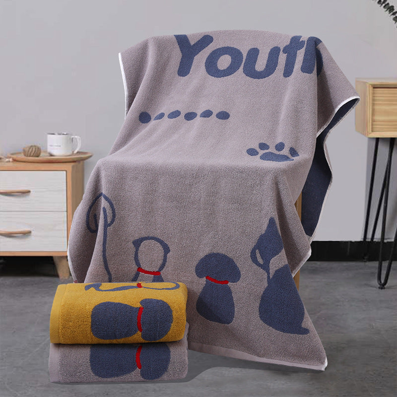 Grey Dog Deluxe Extra Large Pure Cotton Beach & Bath Towel | Highly Absorbent, Thick 70 x 140 cm | Fun V888-ELOSUNG46315
