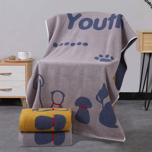 Grey Dog Deluxe Extra Large Pure Cotton Beach & Bath Towel | Highly Absorbent, Thick 70 x 140 cm | Fun V888-ELOSUNG46315