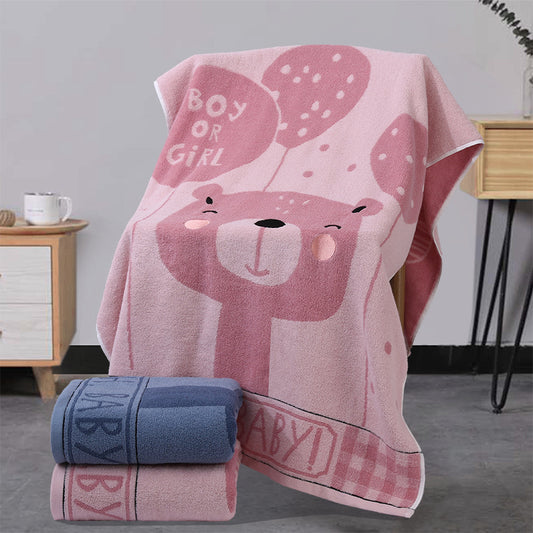 Pink Balloon Deluxe Extra Large Pure Cotton Beach & Bath Towel | Highly Absorbent, Thick 70 x 140 cm | Fun V888-ELOSUNG46316