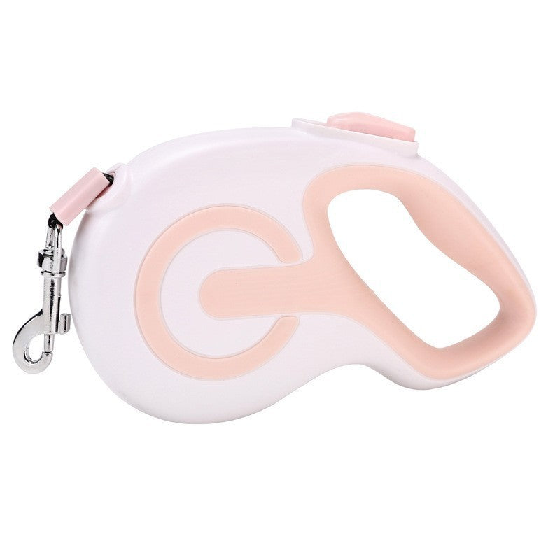 Pink 3 Meter Retractable Dog Leash | Ergonomic Anti-Slip Grip | Heavy Duty Nylon Rope for Small to Medium Dogs V888-ELOSUNG46328