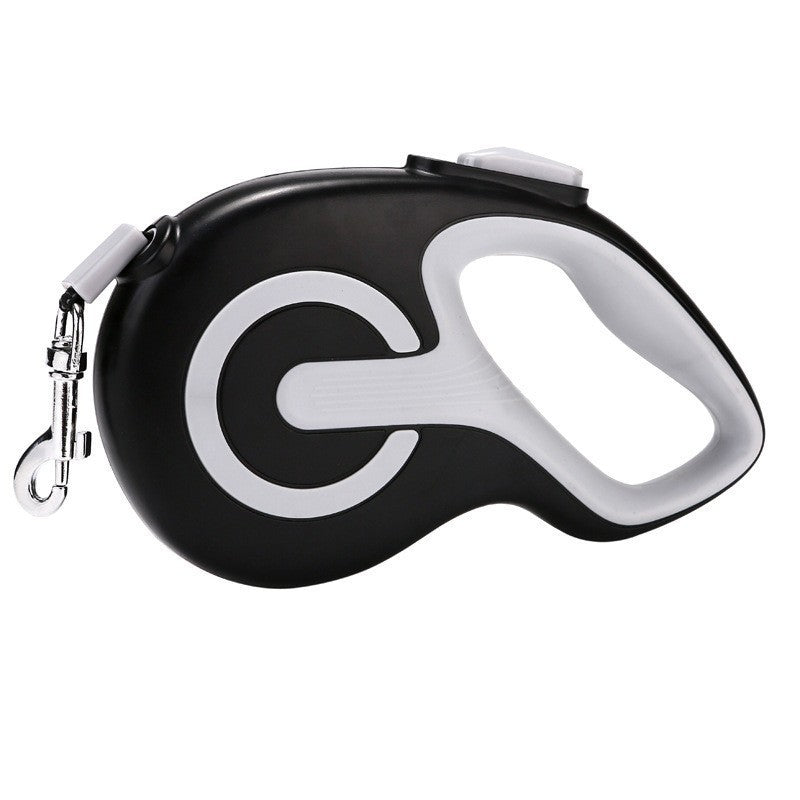 Black 3 Meter Retractable Dog Leash | Ergonomic Anti-Slip Grip | Heavy Duty Nylon Rope for Small to Medium V888-ELOSUNG46330