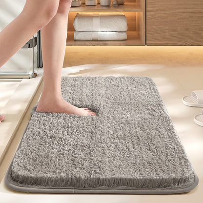 Light Grey 50*80cm Luxury 3.5cm Shag Bath Mat | Silver Ion Antibacterial Technology | Quick Dry Non-Slip TPR V888-ELOSUNG46333
