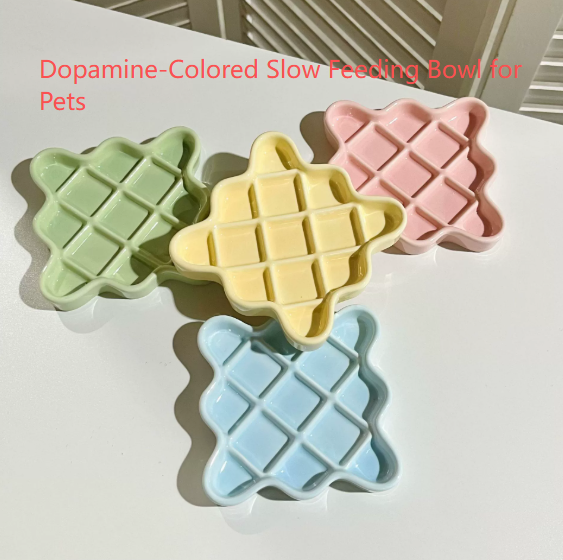 Pink Ceramic Slow Feeder Licking Plate for Cats and Dogs | Raised Anti-Choking Grid Design | 11.5 cm Durable V888-ELOSUNG46339