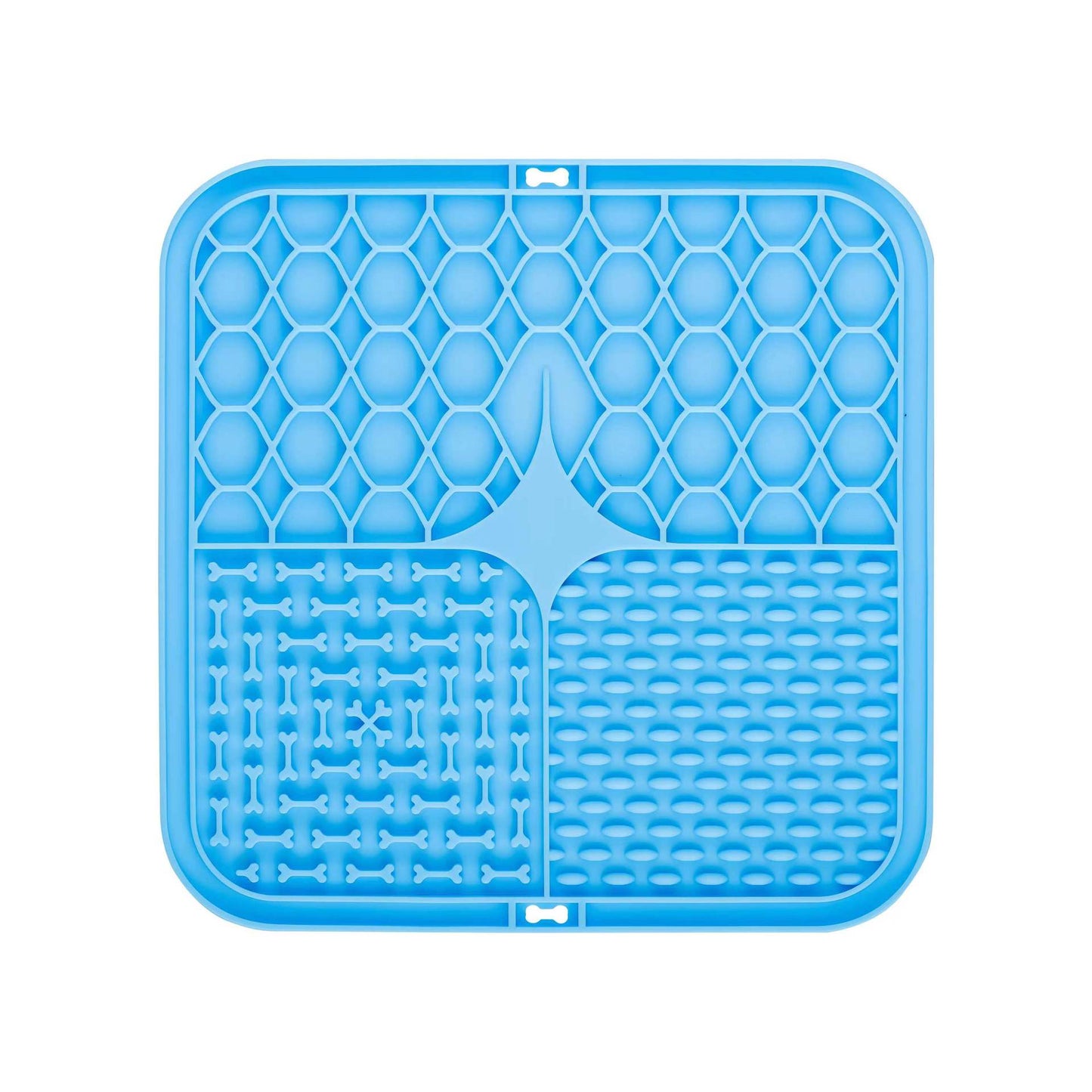2PCS Blue 20 x 20 cm Silicone Pet Lick Mat | Multi-Zone Slow Feeder Pad with Suction Cups | Anxiety Relief V888-ELOSUNG46342