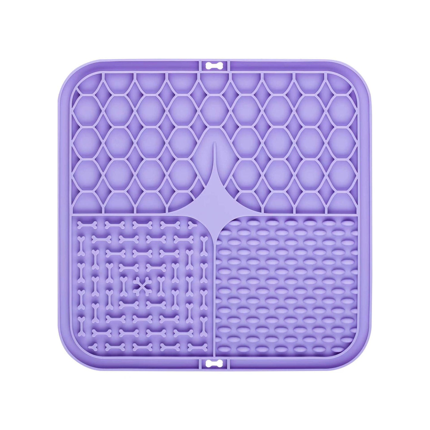 2PCS Purple 20 x 20 cm Silicone Pet Lick Mat | Multi-Zone Slow Feeder Pad with Suction Cups | Anxiety Relief V888-ELOSUNG46343