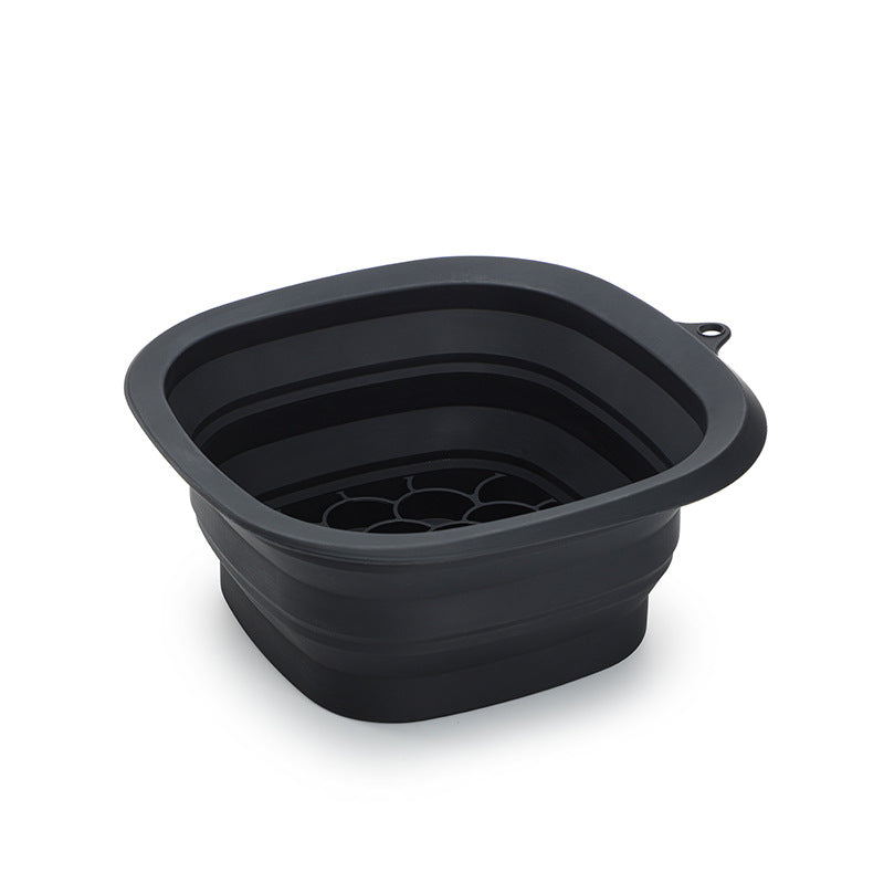 Black Collapsible Silicone Face Ice Basin | Portable Cold Therapy and Beauty Tool | Multi-Use Facial Spa V888-ELOSUNG46348