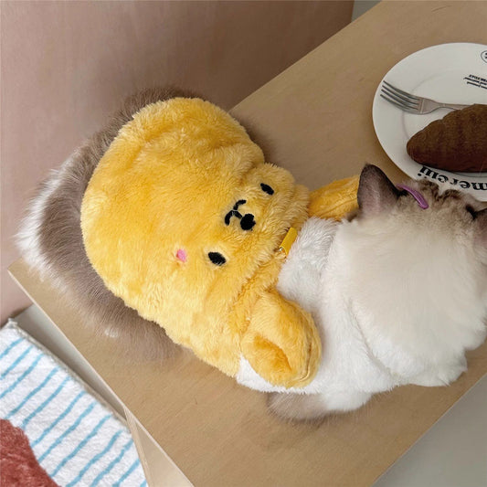 M Cozy Fleece Cat Vest and Hoodie | Warm Winter Pet Costume | Adorable Plush Teddy Design for Small to Medium V888-ELOSUNG46379