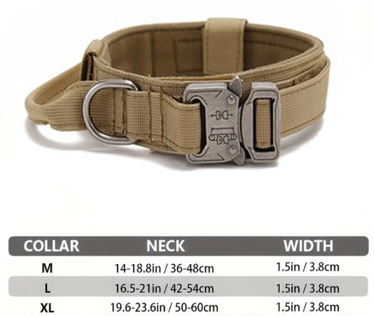 L Black Heavy Duty Tactical Dog Collar | Military Grade Nylon with Zinc Alloy Quick-Release Buckle | Padded V888-ELOSUNG46389