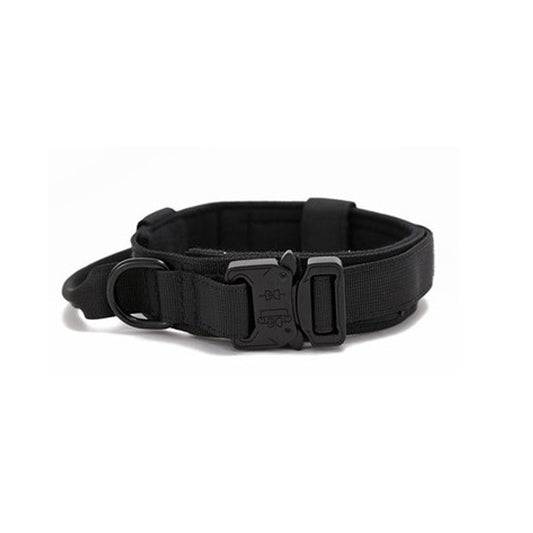 XL Black Heavy Duty Tactical Dog Collar | Military Grade Nylon with Zinc Alloy Quick-Release Buckle | Padded V888-ELOSUNG46390