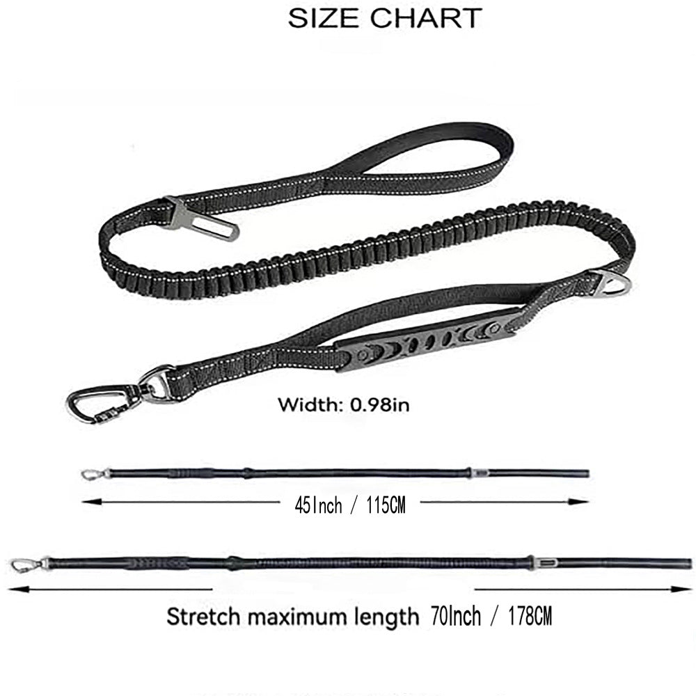 Orange Heavy Duty Elastic Bungee Dog Leash | Anti-Pull Safety Shock Absorber | Multi-Functional Training Lead V888-ELOSUNG46395