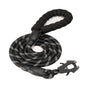 Black High Strength Nylon Rope Dog Leash | 1.5M Heavy Duty Lead with Anodized Frog Clip | Padded Comfort V888-ELOSUNG46398