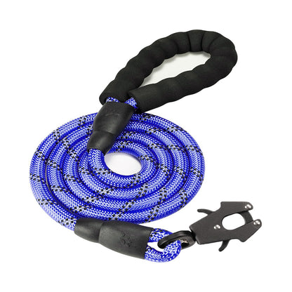 Dark Blue High Strength Nylon Rope Dog Leash | 1.5M Heavy Duty Lead with Anodized Frog Clip | Padded Comfort V888-ELOSUNG46401