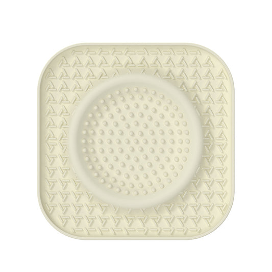 S Beige 2-Pack Premium Silicone Pet Lick Mat - Slow Feeder for Dogs and Cats with Powerful Suction Base - V888-ELOSUNG46429