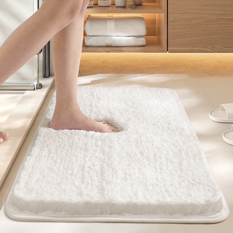 White 50*80cm Luxury 3.5cm Shag Bath Mat | Silver Ion Antibacterial Technology | Quick Dry Non-Slip TPR V888-ELOSUNG46443