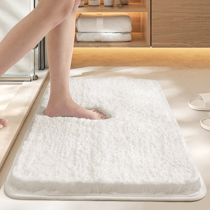 White 50*80cm Luxury 3.5cm Shag Bath Mat | Silver Ion Antibacterial Technology | Quick Dry Non-Slip TPR V888-ELOSUNG46443
