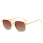 Beige Retro Double Bridge Square Frame Polarized Sunglasses - Driving Sun Protection Eyewear V888-ELOSUNG46463
