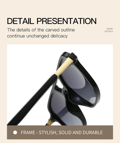 Hawksbill Turtle Retro Double Bridge Square Frame Polarized Sunglasses - Driving Sun Protection Eyewear V888-ELOSUNG46467