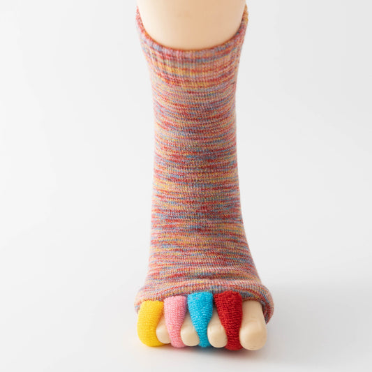 Colorful-pink Open-Toe Yoga Five-Toe Socks | Bunion Corrector and Anti-Odor Design | Breathable Toe Separator V888-ELOSUNG46468