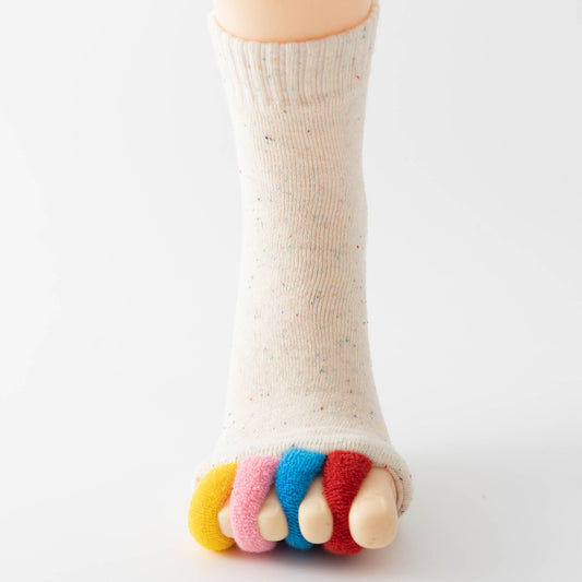 Colorful-white Open-Toe Yoga Five-Toe Socks | Bunion Corrector and Anti-Odor Design | Breathable Toe V888-ELOSUNG46470