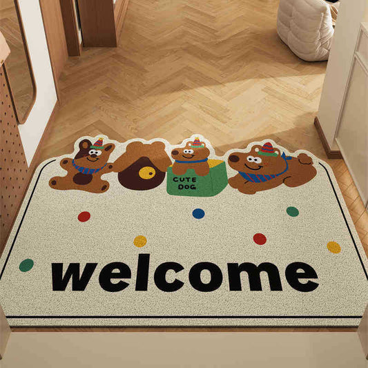 Set of 2 Box Puppy Alien Cartoon PVC Coil Entrance Mats - Non-Slip Dirt Trapping Door Mats (50x80cm) V888-ELOSUNG46474