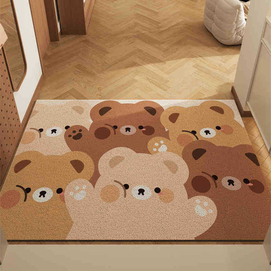 Jumbo Bear Set of 2 Cartoon PVC Coil Entrance Mats - Non-Slip Dirt Trapping Door Mats (50x80cm) V888-ELOSUNG46476