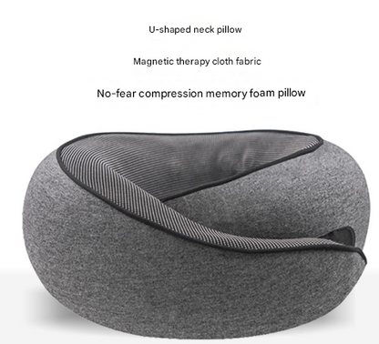 Light Grey Ergonomic Memory Foam Travel Neck Pillow - U-Shaped Support for Naps & Journeys V888-ELOSUNG46479
