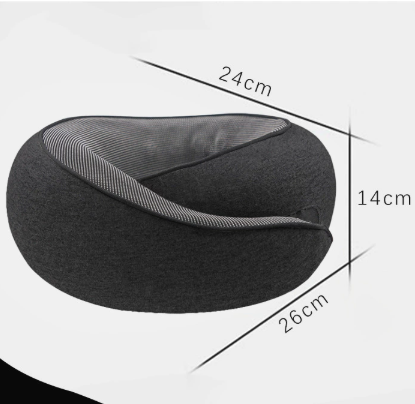 Black Ergonomic Memory Foam Travel Neck Pillow - U-Shaped Support for Naps & Journeys V888-ELOSUNG46481