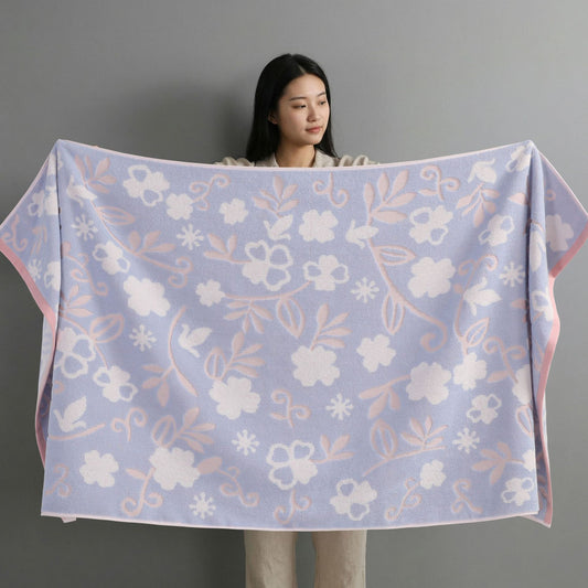 Light Purple Balloon Deluxe Extra Large Pure Cotton Beach & Bath Towel | Highly Absorbent, Thick 70 x 140 cm V888-ELOSUNG46517