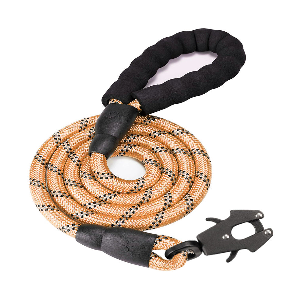 Orange High Strength Nylon Rope Dog Leash | 1.5M Heavy Duty Lead with Anodized Frog Clip | Padded Comfort V888-ELOSUNG46530