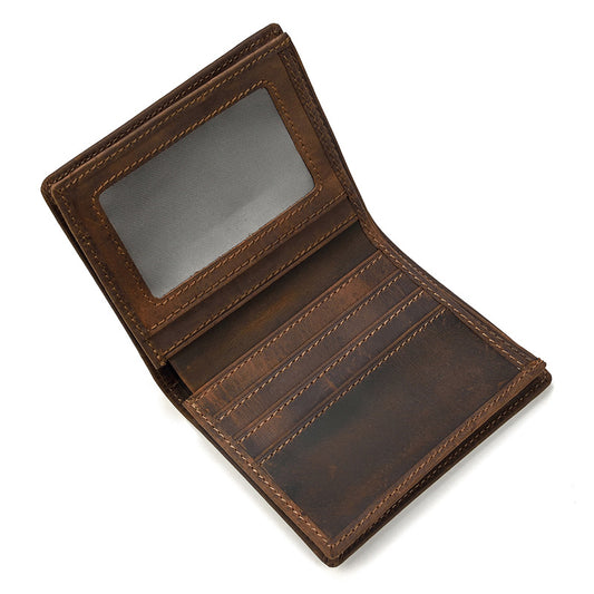Brown vertical Vrtical Stroke Men's Vintage Wallet Multi-Card Slots Large Capacity Coin Purse Casual Clutch V888-ELOSUNG46536