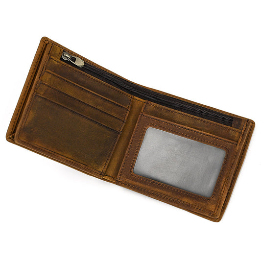 Brown Vrtical Stroke Men's Vintage Wallet Multi-Card Slots Large Capacity Coin Purse Casual Clutch Bag for V888-ELOSUNG46537