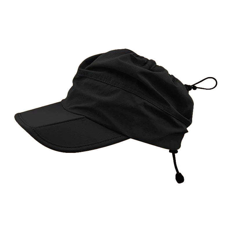Black Outdoor Quick Dry Sun Hat - Foldable Visor Cap - UV Protection - 55-58cm V888-ELOSUNG46539